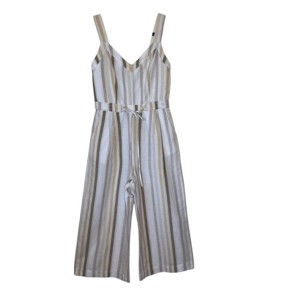 Greylin Lenox Ivory, Flax and Gray Linen Blend Wide Leg Jumpsuit Size S Coastal - Picture 3 of 16